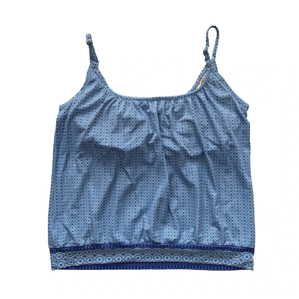Cabana Life X Talbots Tankini Swim Top Womens Large Beachy Tropical Vacay Travel